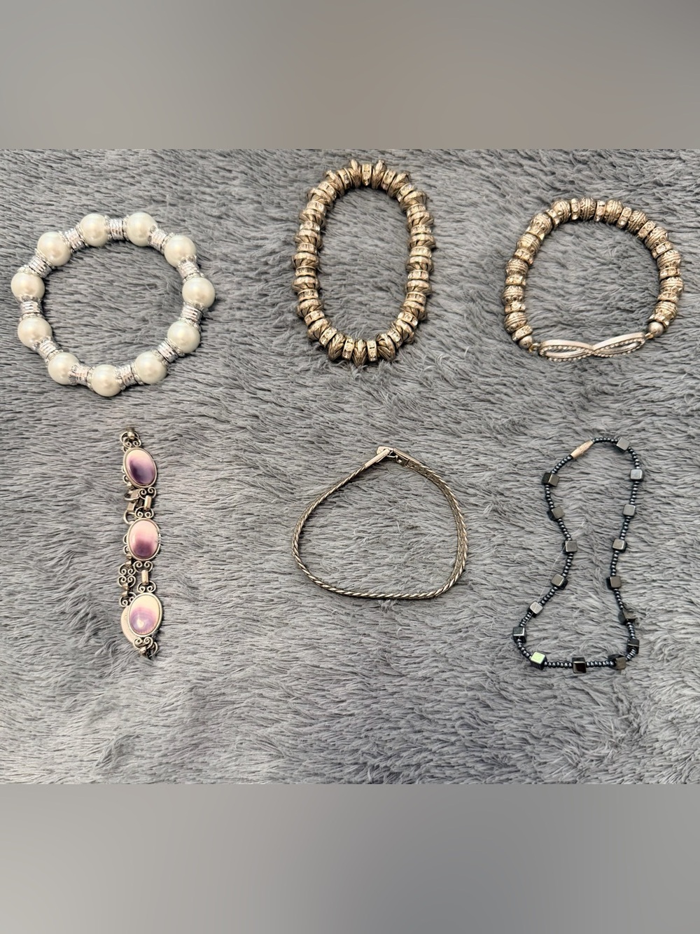 Bundle of Elegant Silver-Tone Twisted Rope Bracelet - Silver and various others